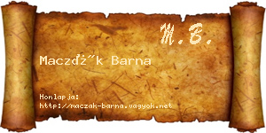 Maczák Barna névjegykártya